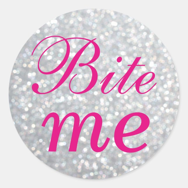 Sticker Fuchsia et Silver Bite Me (Devant)