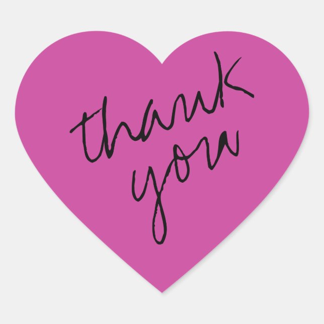 Sticker Fuchsia Merci Coeur Rose (Devant)