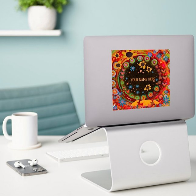 Sticker Fun Daisy Personnalisé Carré Inspirivity (Créateur téléchargé)