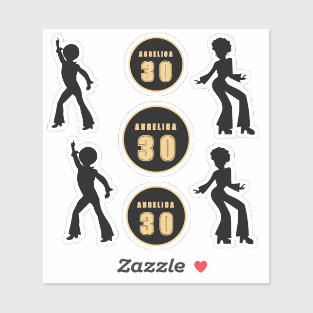Sticker Fun Disco Anniversaire personnalisé (Feuille)