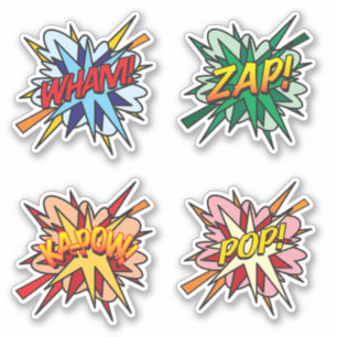 Sticker Fun Retro Comic Book Pop Art Flash