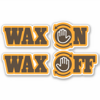Sticker Funky Karate Wax On - Wax Off
