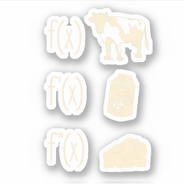 Sticker Funky Math Enseignant Art Pour Femmes Vache Lait F (Devant)