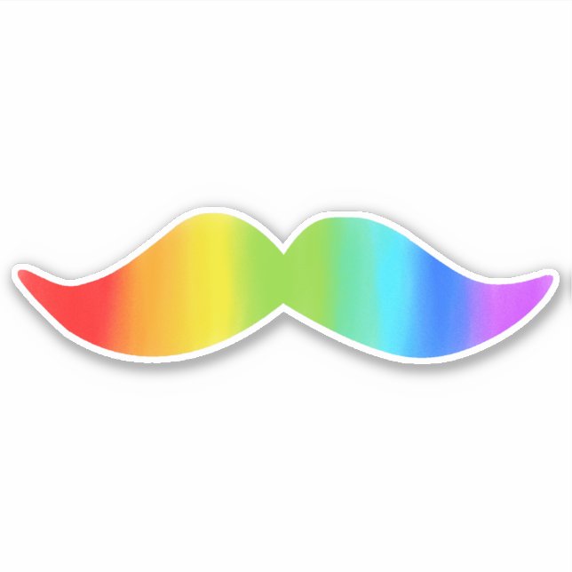 Sticker Funky Rainbow Mustache (Devant)