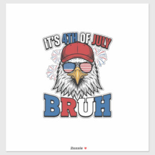 Sticker Funny 4th of July Eagle Bruh Maillot Patriotique C