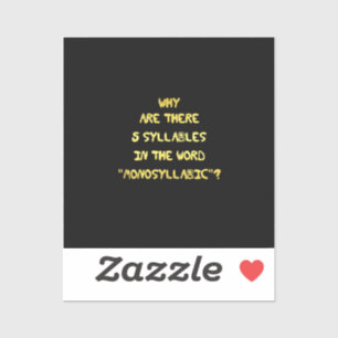 Sticker Funny 5 syllabe Orthographe Joke