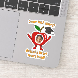 Sticker Funny Apple Custom Photo Grateful Heart Smart Mind
