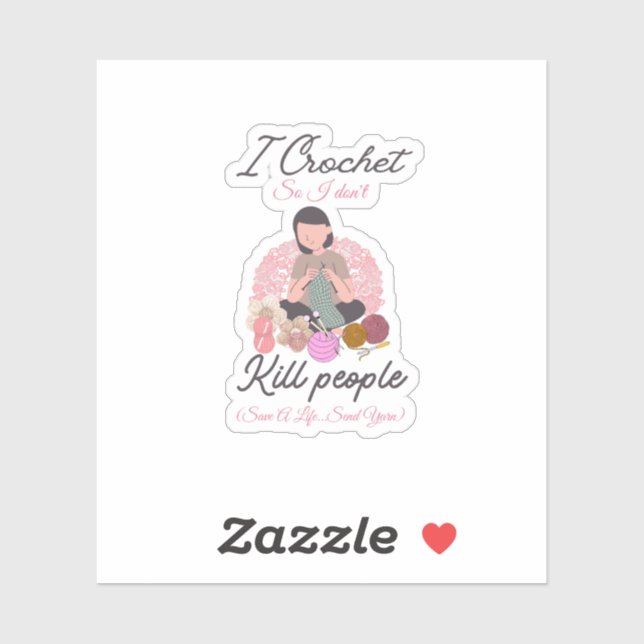 Sticker Funny Crochet Quote Yarn Lover Design (Feuille)