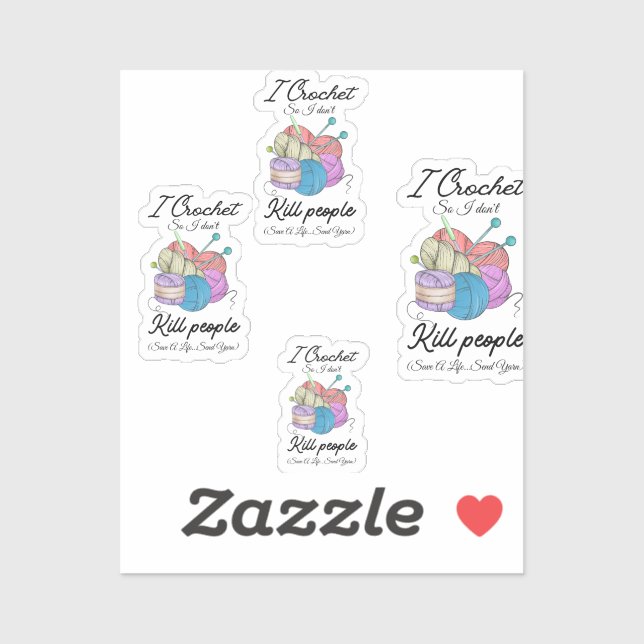 Sticker Funny I Crochet Save A Life Yarn Art (Feuille)