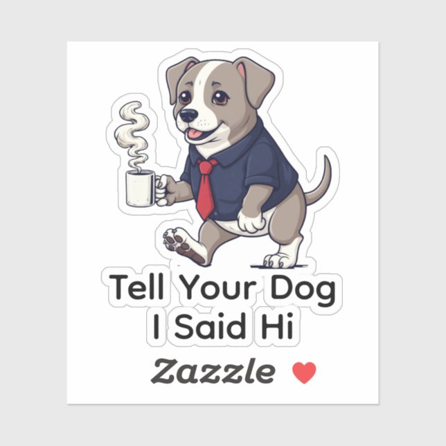 Sticker Funny Italian Greyhound Business Suit Coffee  (Feuille)