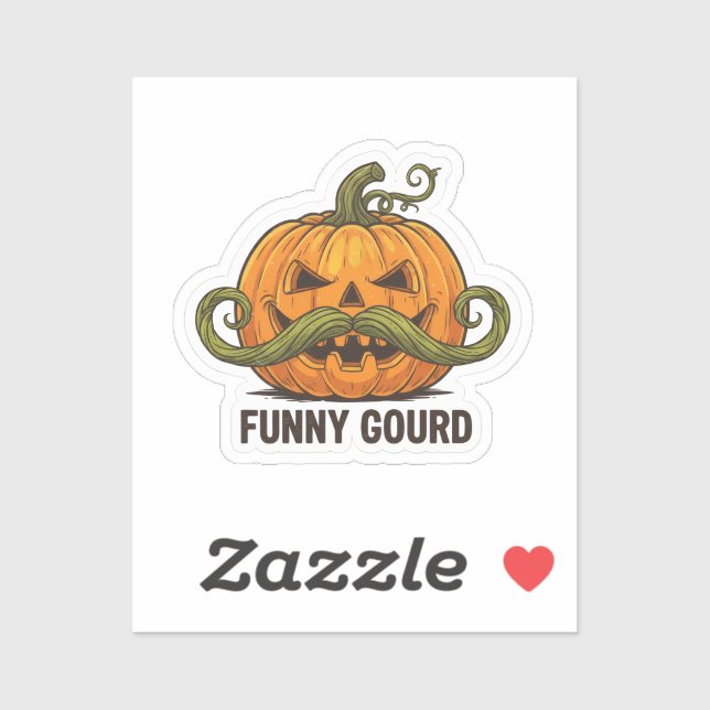 Sticker Funny Jack O’ Lantern Mustache Pumpkin – Halloween (Feuille)