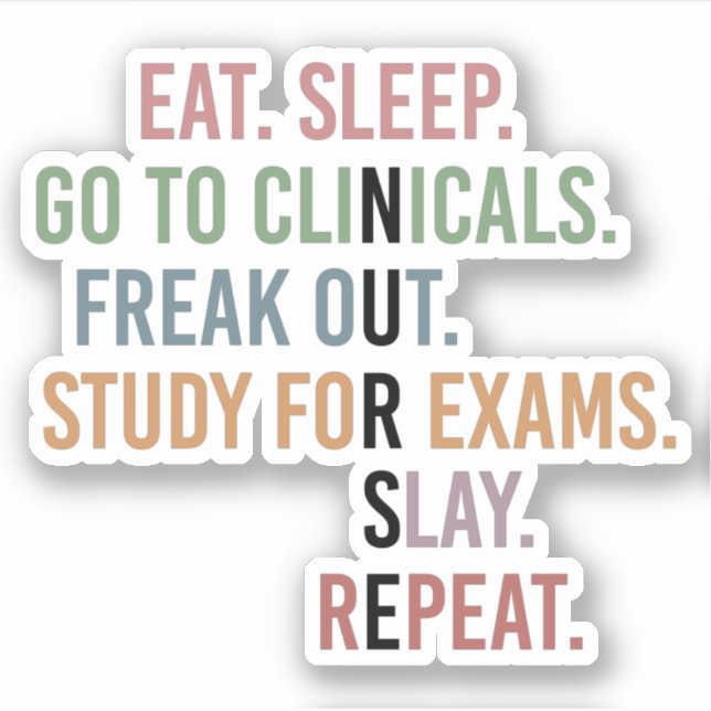 Sticker Funny Nurse School Student Future Nurse Cadfts (Devant)