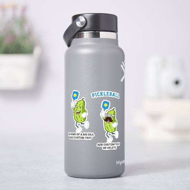 Sticker Funny Pickle Lecture Pickleball Nom du texte perso (HydroFlask)