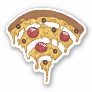 Sticker Funny Pizza WIFI symbole graphique dessin Ado Geek