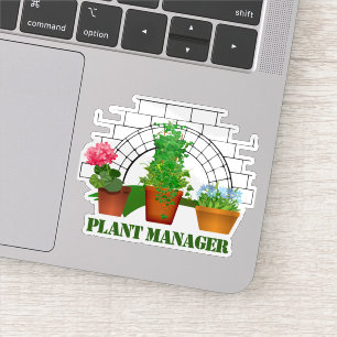 Sticker Funny Poted Flowers Plante Manager Personnalisé
