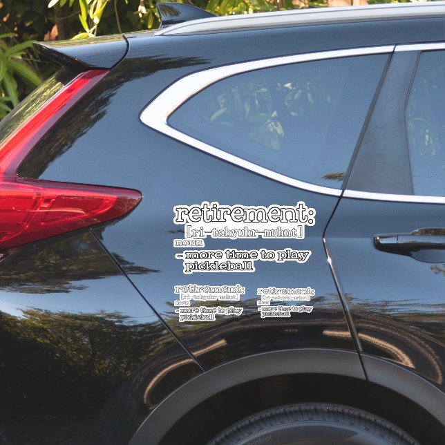 Sticker Funny Retirement Pickleball Definition (Coté voiture)