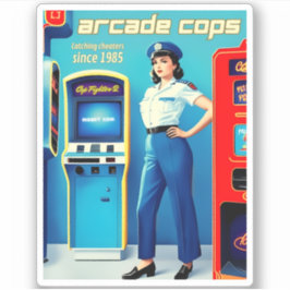 Sticker Funny Retro Gaming 80s Arcade 8-Bit Gamer Humour