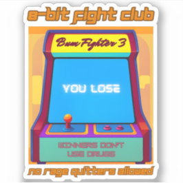 Sticker Funny Retro Gaming 80s Arcade 8-Bit Gamer Humour