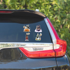 Sticker Funny Skeleton And Candy For Halloween