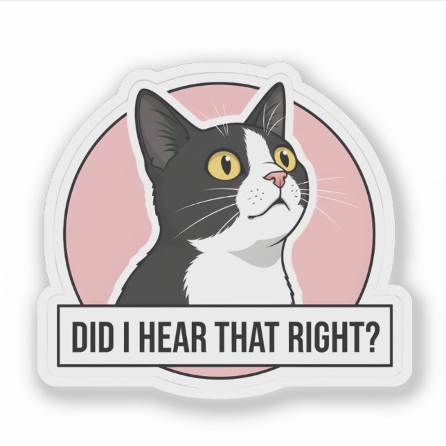 Sticker Funny Tuxedo Cat Meme - Sarcastic Office Decor (Devant)