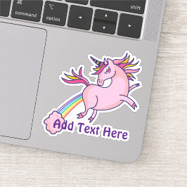 Sticker Funny Unicorn Farts Rainbows Ajouter le Cool TEXTE