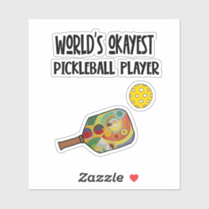 Sticker Funny World's Okayest Pickleball Player Sports