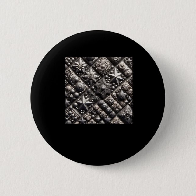 Sticker für 3D-Schwarzes Muster Button (Vorderseite)