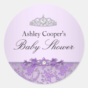 Sticker für Baby-Einweihung der lila Prinzessin