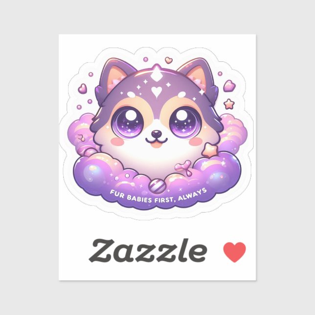 Sticker Fur Baby First mignon Pet Lover Kawaii Vinyl (Feuille)