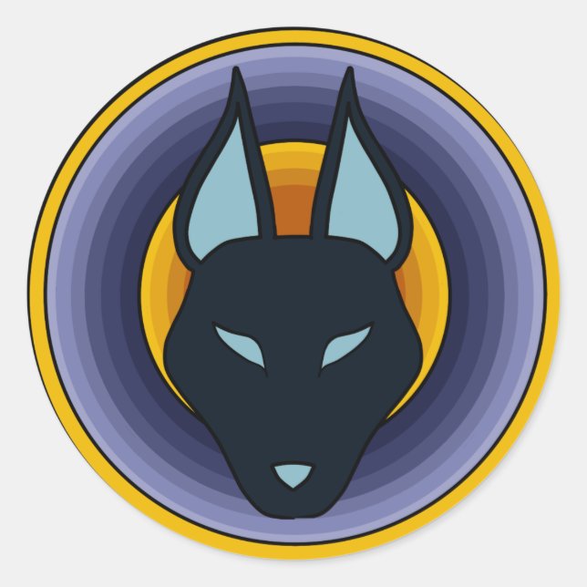 Sticker für das alte ägyptische Gott-Anubis-Logo (Vorderseite)
