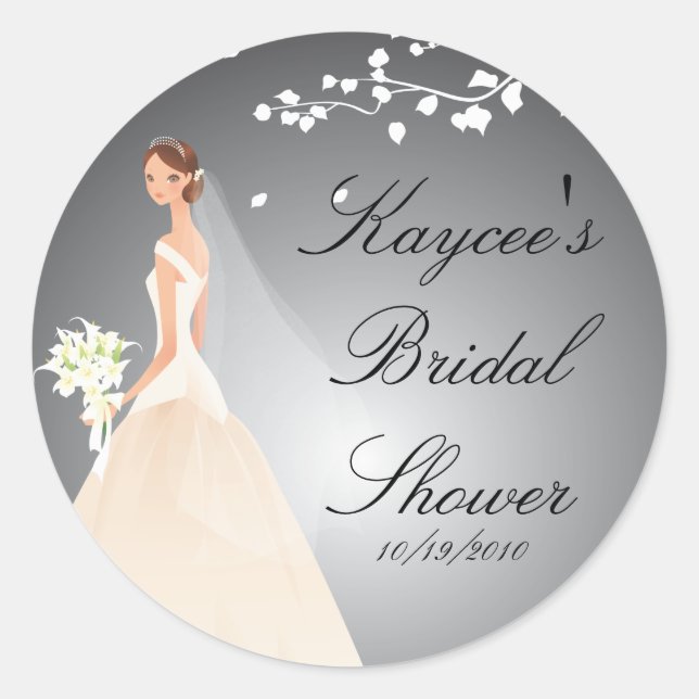 Sticker für das Black & Gray Bride Brautparty (Vorderseite)