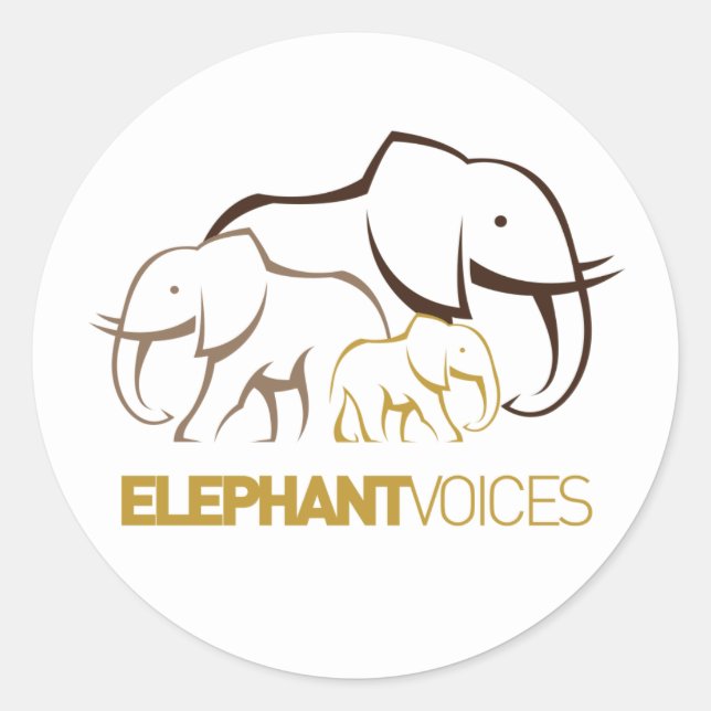 Sticker für das ElephantVoices-Logo (Vorderseite)
