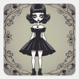 Sticker für das gotische Girl Style Black Dress (L