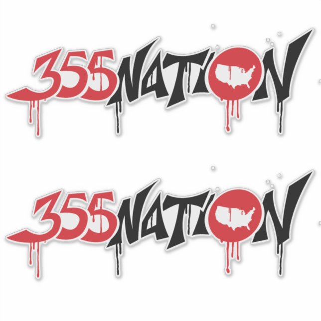 Sticker für das Logo "355Nation Graffiti Style" (Vorderseite)