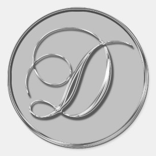 Sticker für das Silver Formal Wedding Monogram D S