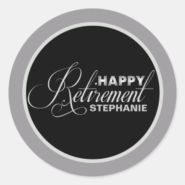 Sticker für das Silver Retirement-Party (Vorderseite)