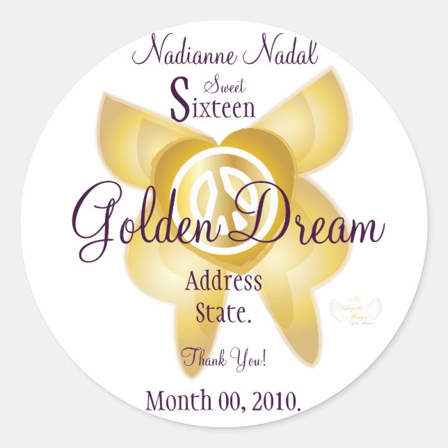 Sticker für den Golden Dream 16 . Geburtstag - Anp (Vorderseite)