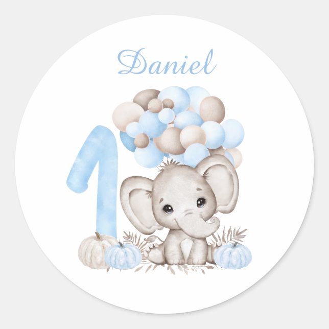 Sticker für den Niedlichen Elephant Fall Boy (Vorderseite)