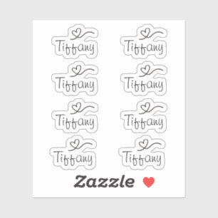 Sticker für den Schreibnamen mit Herz Vinyl Sticke
