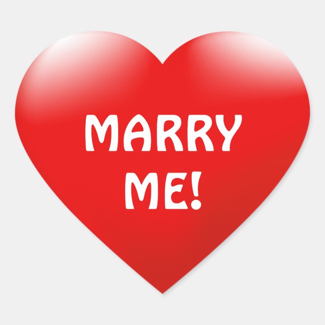 Sticker für den Vorschlag "Rotes Herz heiraten" (Vorderseite)