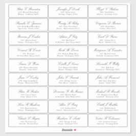 Sticker für die Adresse von eleganten Script-Gäste