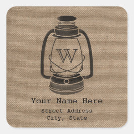 Sticker für die am Burlap Inspiriert Monogram Lant