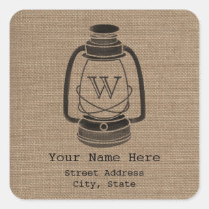 Sticker für die am Burlap Inspiriert Monogram Lant