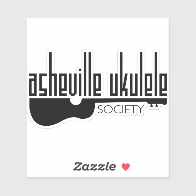 Sticker für die Asheville Ukulele Society (Blatt)