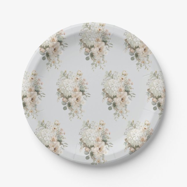 Sticker für die Elfenbeinküste - Eleganter Blumens Pappteller (Vorderseite)