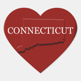 Sticker für die Herzkarte von Connecticut