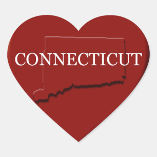 Sticker für die Herzkarte von Connecticut