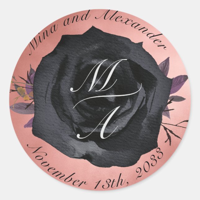 Sticker für die Hochzeitsaufkleber der Schwarzen R (Vorderseite)