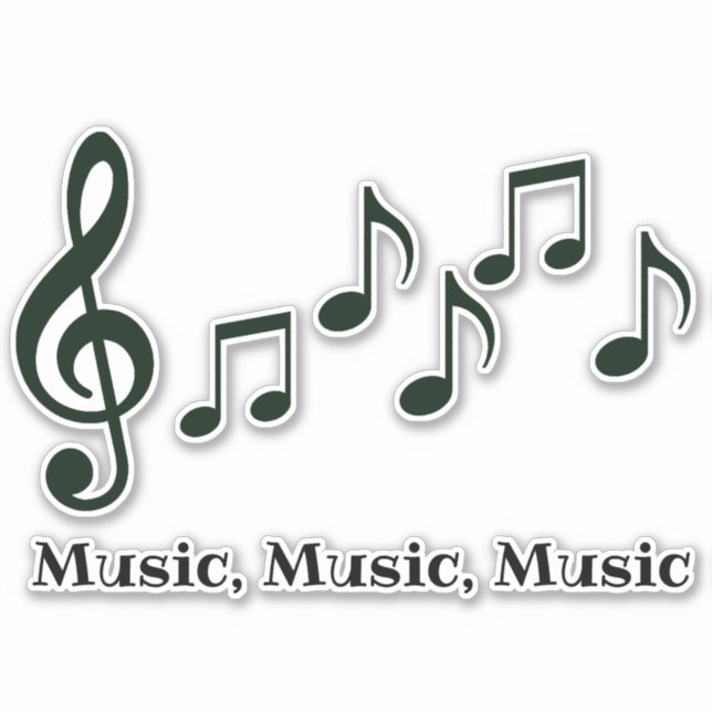 Sticker für die Kontur von Musiknotes (Vorderseite)