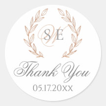 Sticker für die Rose Gold Monogram Wedding